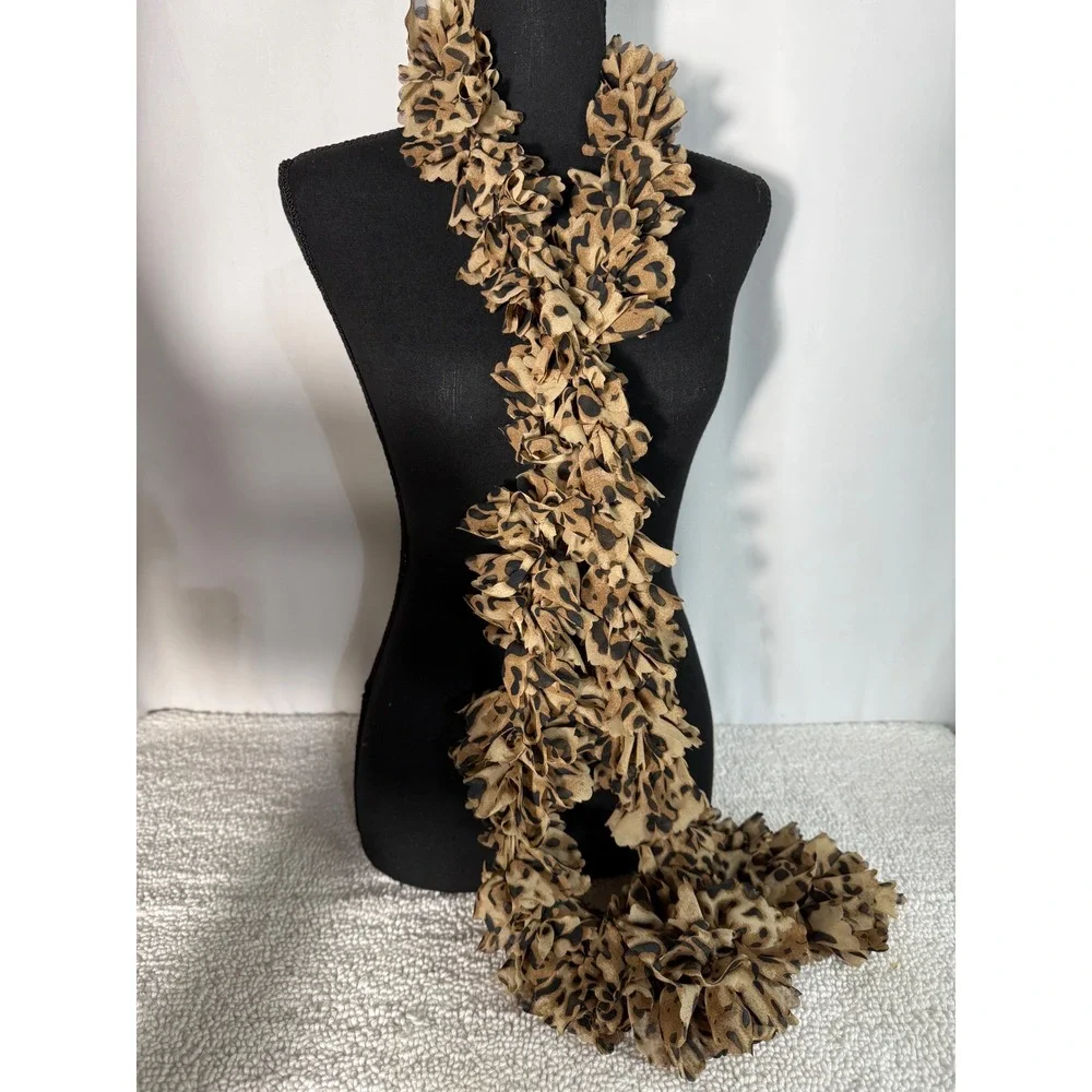 Chic‎ Ruffle Leopard Print Scarf Shawl Wrap